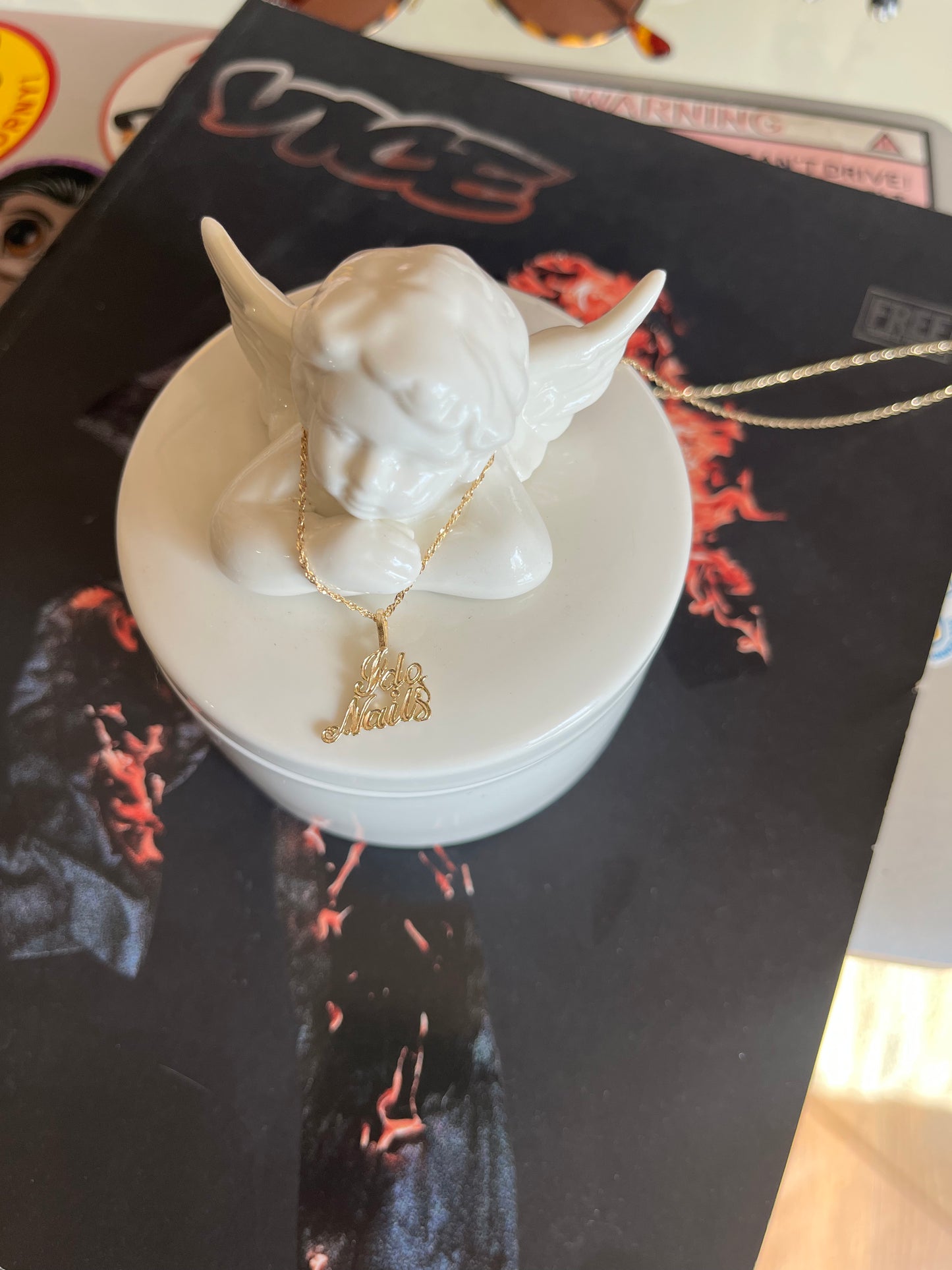14k Gold "I do Nails" Charm