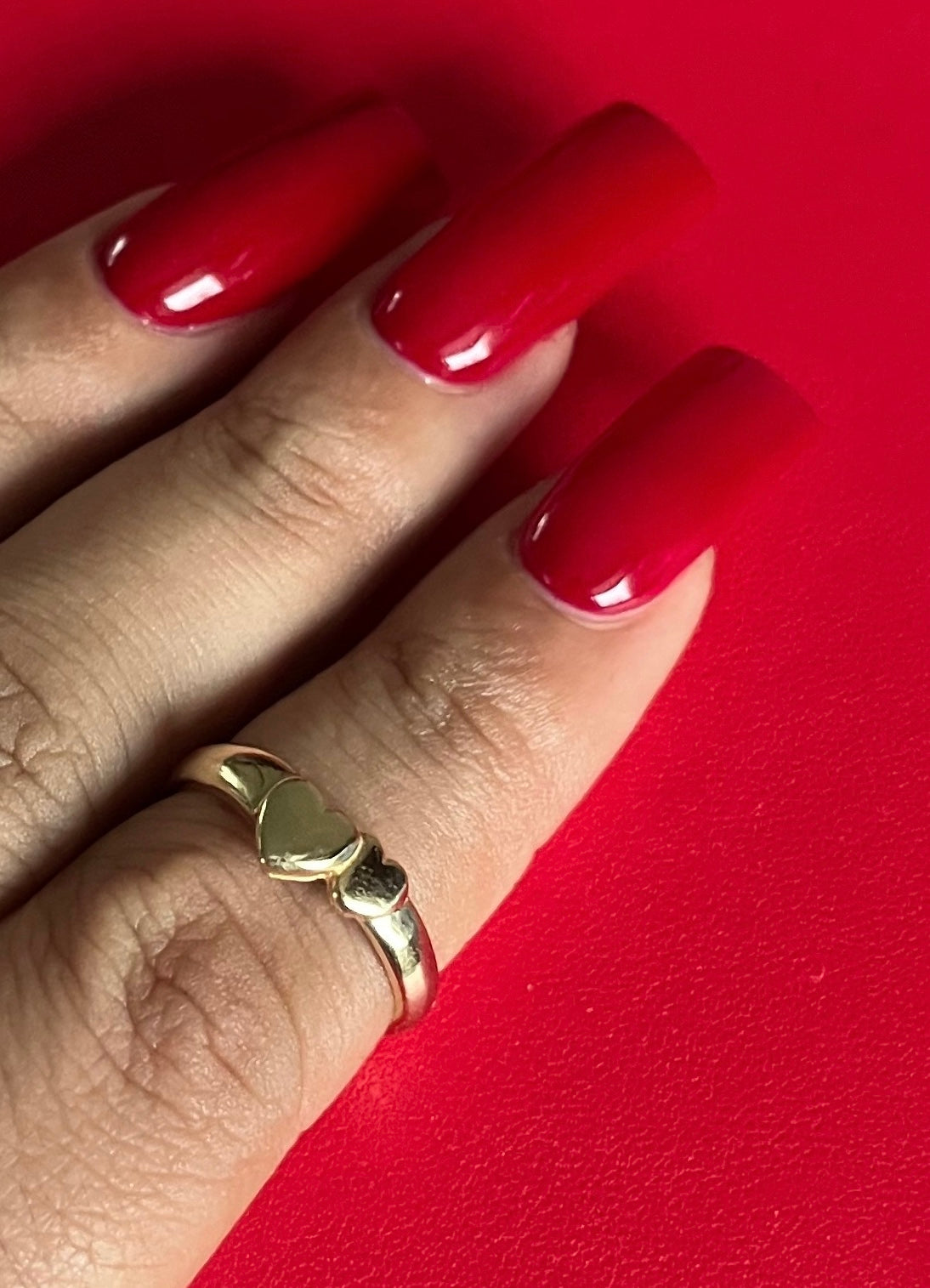 14k Double Heart Ring