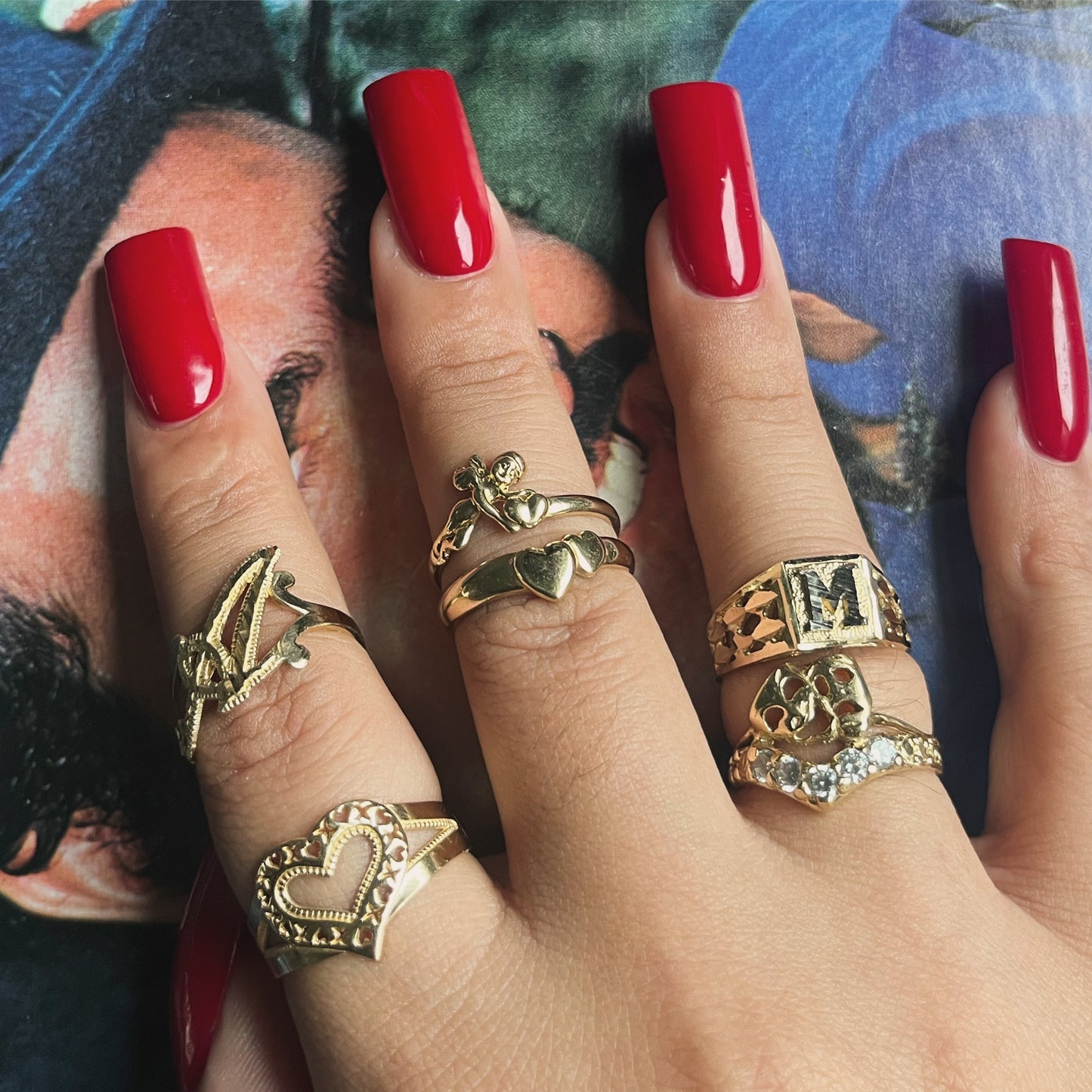 14k Double Heart Ring