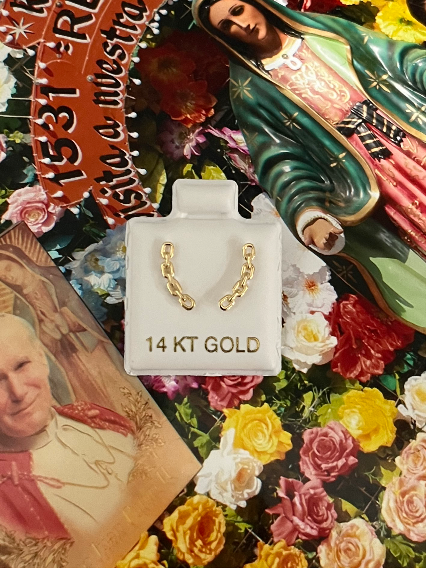 14k Gold Chain Link Studs