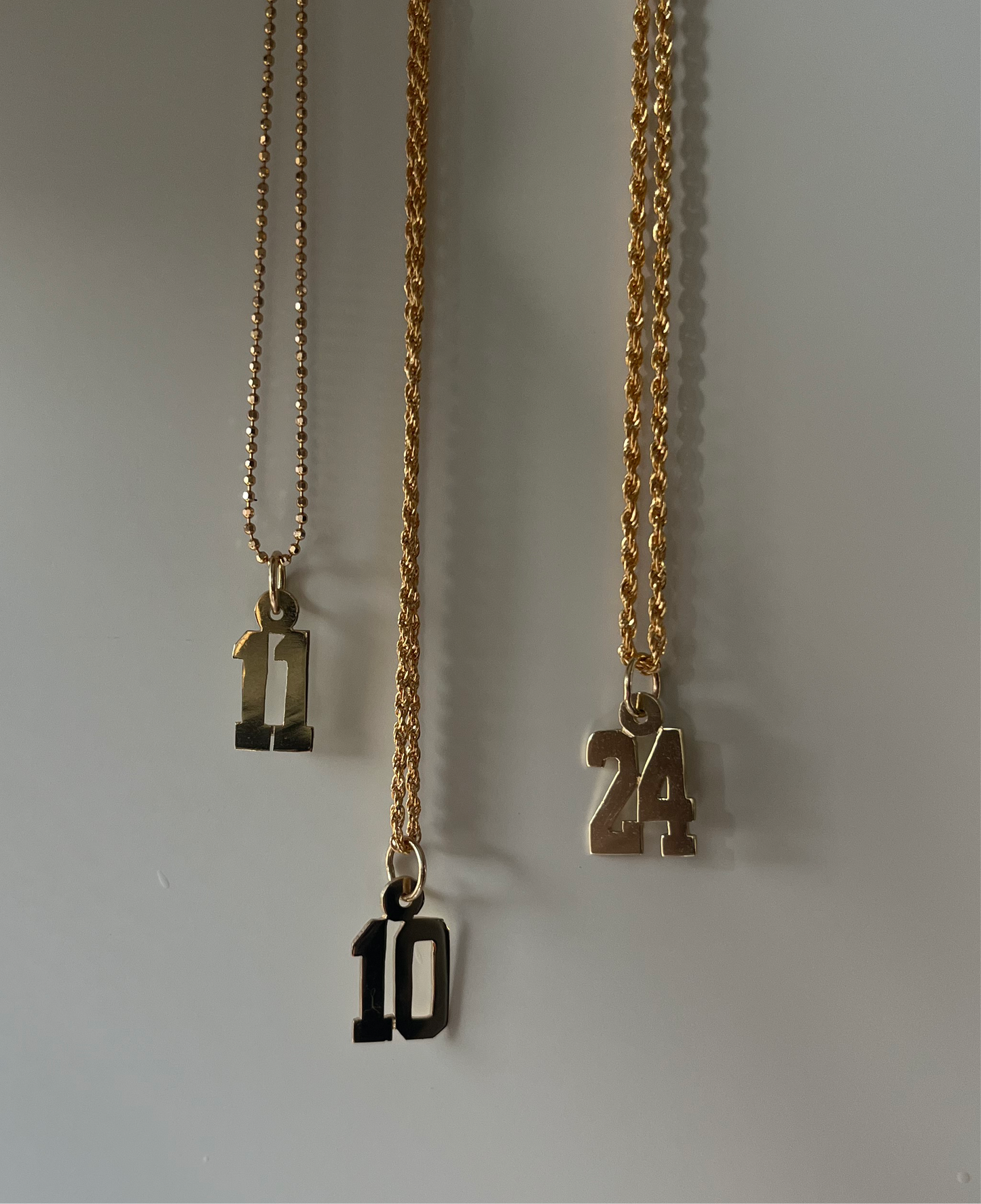 14k Jersey Numbers Charm