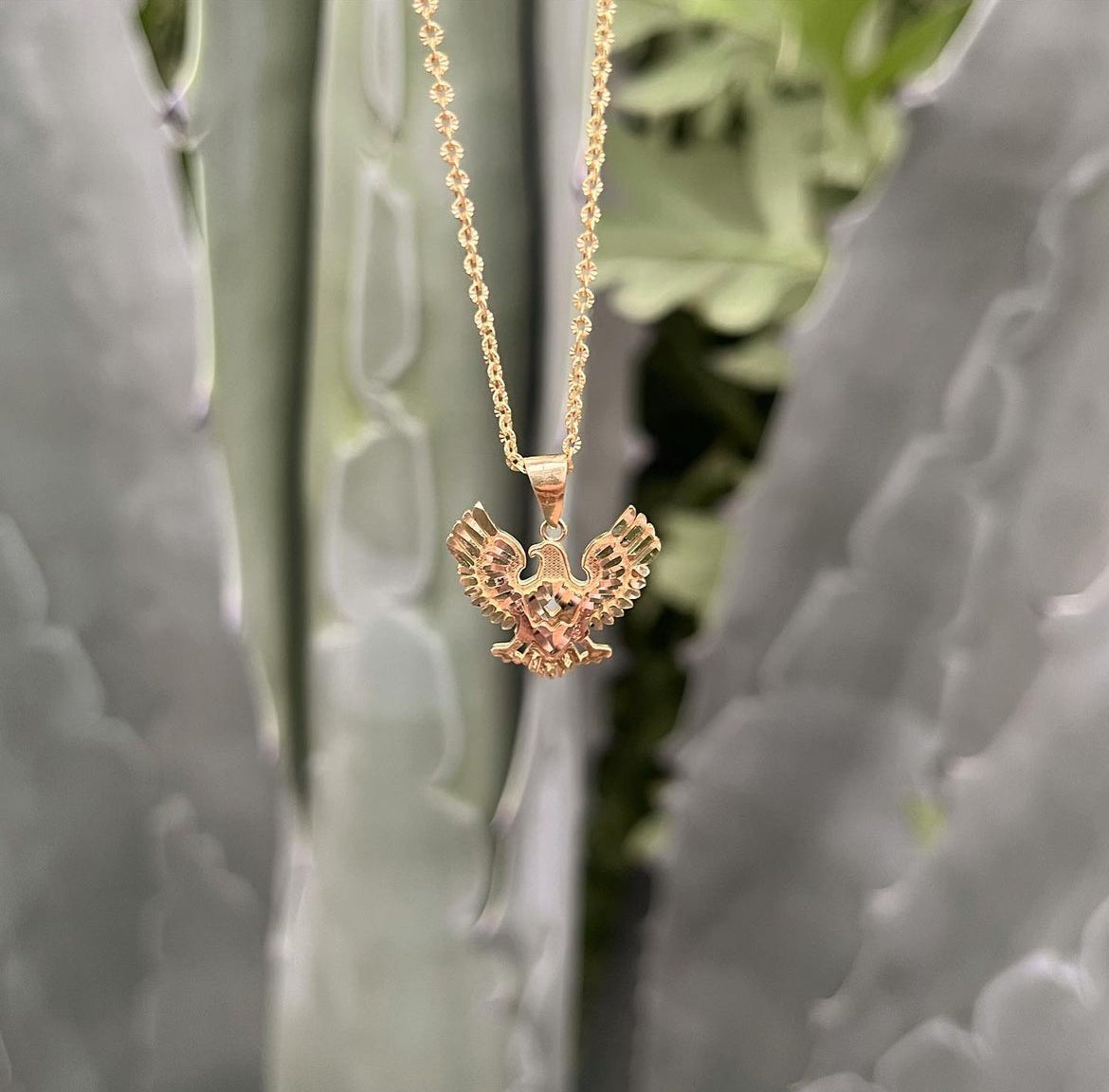 14k Gold & Rose Gold Eagle Charm