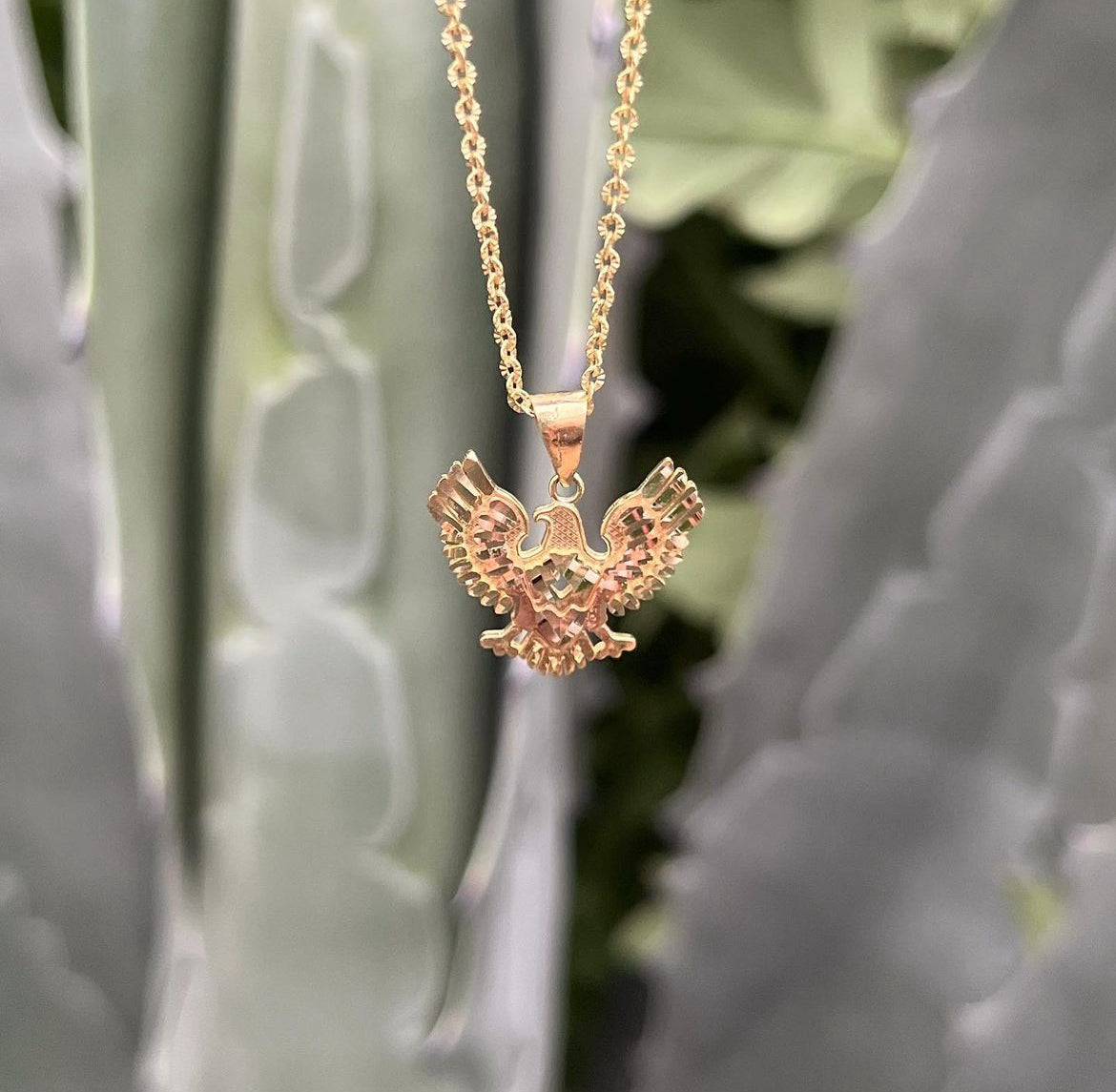 14k Gold & Rose Gold Eagle Charm