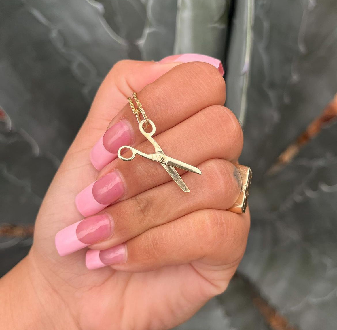 14k Gold Scissor Charm