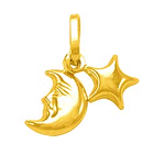 14k Moon and Stars Charm