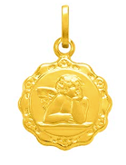 14k Wavy Cherub Charm