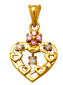 14k Diamond Heart Charm