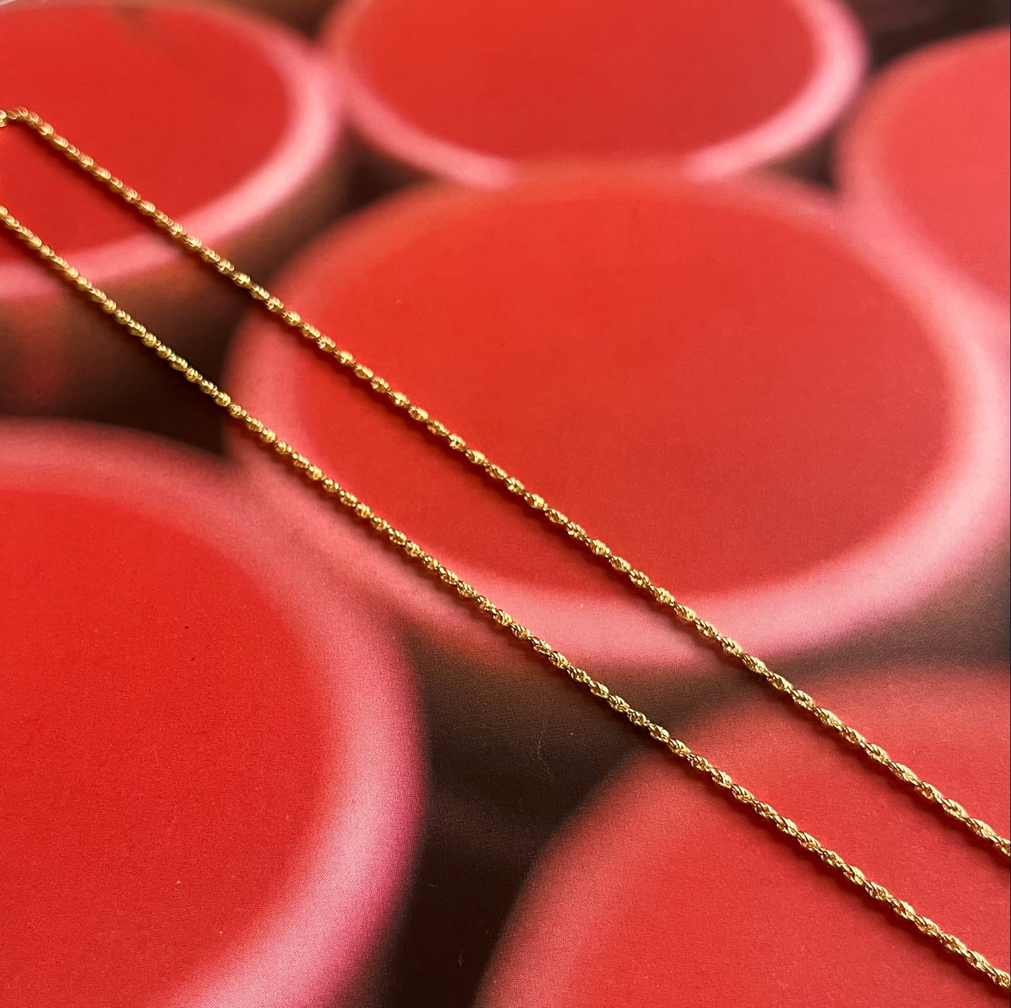 1 mm 14k Solid Gold Rope Chain