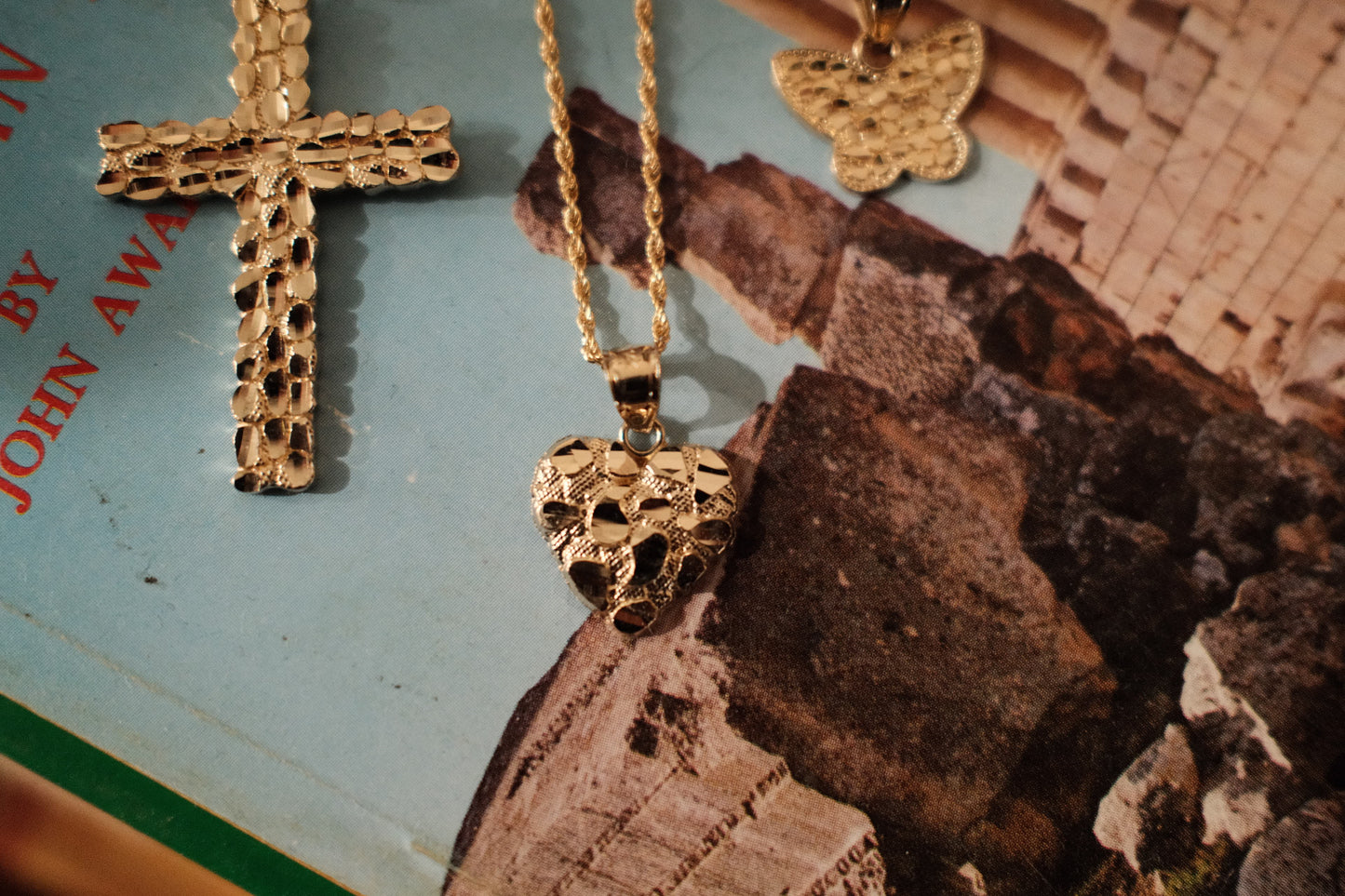 14k Solid Gold Nugget Pendants