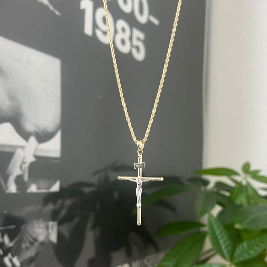 14k Two Tone Cross