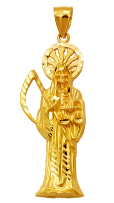 14k Gold Santa Muerte Charm